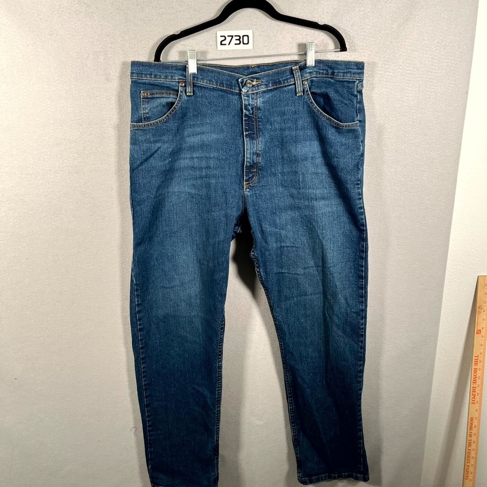 Wrangler Straight Leg Jeans Mens 40x32 Blue Denim Cotton‎ Stretch Medium Wash